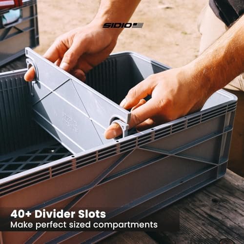 SIDIO Collapsible Storage Bin with Lid & Dividers, Green - Image 4