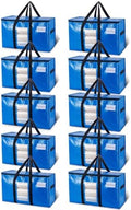 TAILI 10 Pack Blue Extra Large Moving Bags,Storage Bag with Visible Window by TAILI