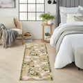 Nourison Home Aloha Ivory Green 2'3" x 8' Area Rug - Easy Clean, Non Shedding, Bed Room, Living Room, Dining Room, Kitchen (8' Runner) by NourisonHome