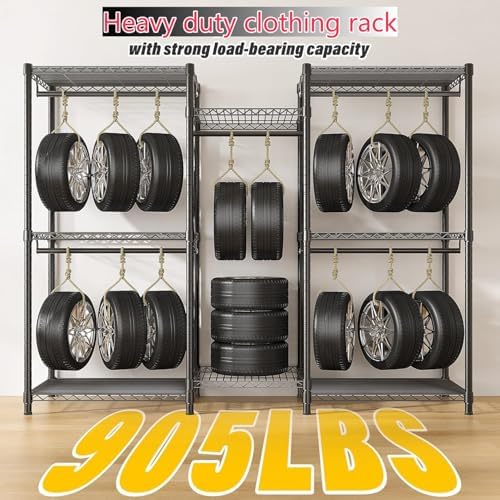 Raybee Heavy Duty Clothes Rack with Cover, 905LBS Capacity, Sturdy Steel - Image 3