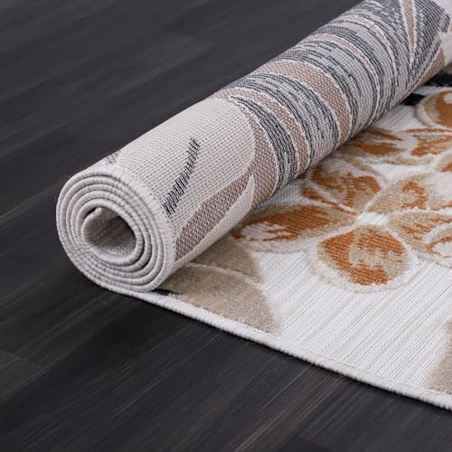 Luul Home Floral Indoor Outdoor Rugs 8x10 Large Area Rug for Living Room, Patio Decor, Kitchen, and Entryway Rug, Washable Stain Resistant Outside Carpet Yellow 8 x 10 - Image 5