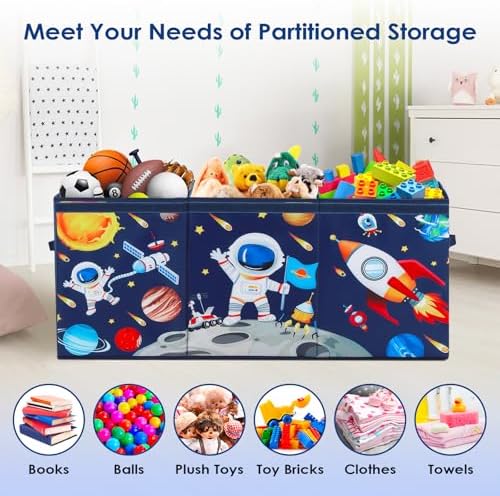 decalsweet Large Toy Box Collapsible Chest Organizer with Flip Lid for Kids - Image 4