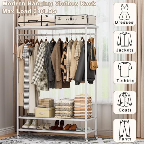 BACEKOLL Clothes Rack with Cover Heavy Duty Rolling Portable Closet 380LBS - Image 4