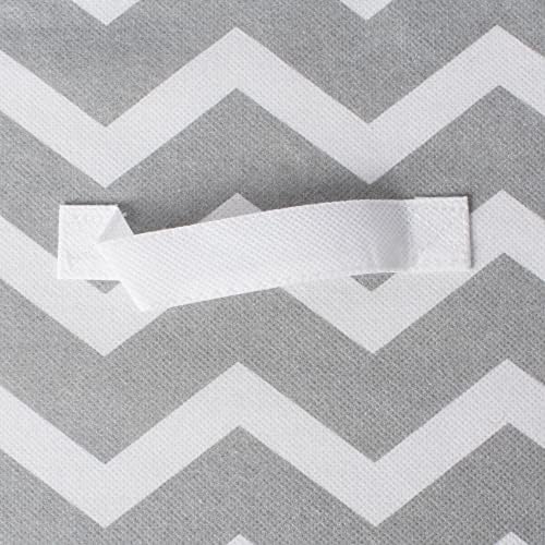 DII Non Woven Polyester Storage Bin, Chevron, Gray, Large Set of 2 - Image 3
