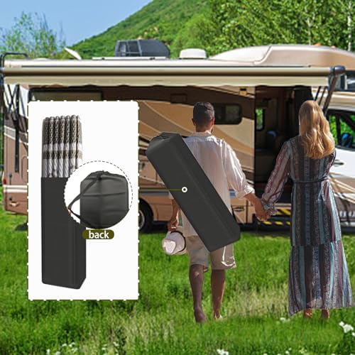 EEZ RV Products 9'x12' RV Mat Vine Brown Heavy Duty Reversible/Durable RV Rugs for Outside Patio/RVing Mats with Large Storage Bag & 6 Sets of Stakes and Washer (9ftx12ft Vine Brown) - Image 5