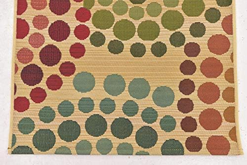 Unique Loom Outdoor Modern Collection Area Rug - Spark (2' 2" x 3' 1" Rectangle, Beige/ Burgundy) - Image 5