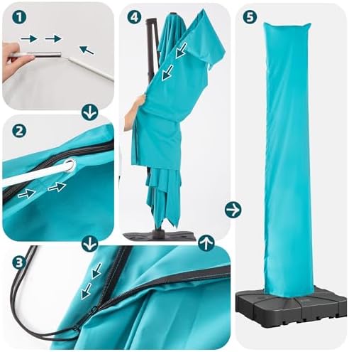 Patio Cantilever Umbrella Outdoor Waterproof Cover with Zippe - Image 4