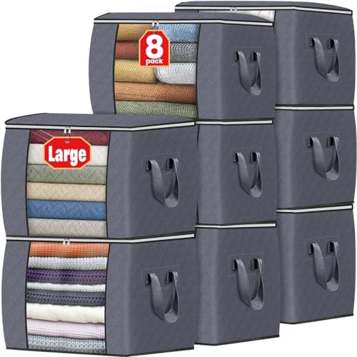 Fab totes 90L Clothes Storage, Foldable Thick Fabric Blanket Storage Bags by Fabtotes