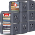 Fab totes 90L Clothes Storage, Foldable Thick Fabric Blanket Storage Bags by Fabtotes