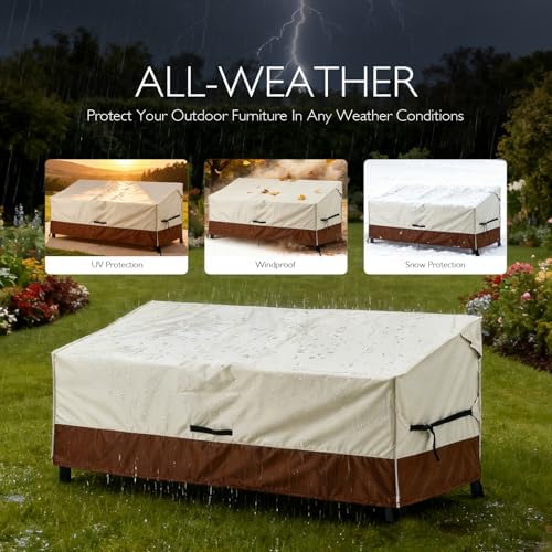Patio Loveseat Cover Waterproof 420D Bench Cover, 58"x28"x31", 2pc - Image 4