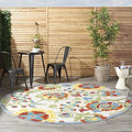 Nourison Home Aloha Ivory Multicolor 7'10" x Round Area Rug - Easy Clean, Non Shedding, Bed Room, Living Room, Dining Room, Kitchen (8' x Round) by NourisonHome