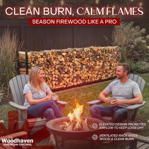 Woodhaven 16-Foot Firewood Rack – Made in USA – 1 Cord Raised Lumber Storage Rack – Keeps Wood Dry & Ready – Heavy-Duty Steel, Lifetime Structural Warranty (Without Cover) - Image 5