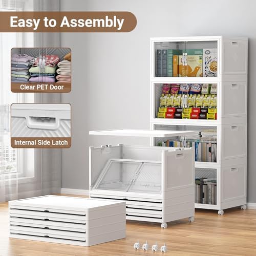 BROVIEW 640QT Large Stackable Storage Bins with Clear Doors, V20 4Pack - Image 6