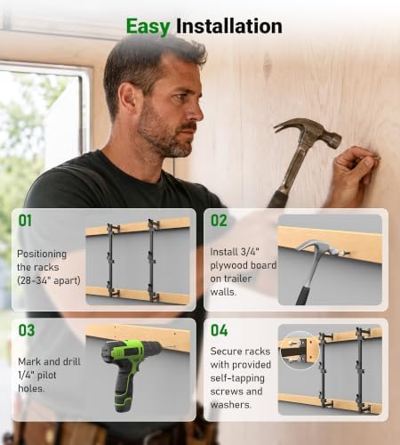 ELITEWILL Weed Eater Racks for Enclosed Trailer Garage Wall - Image 4