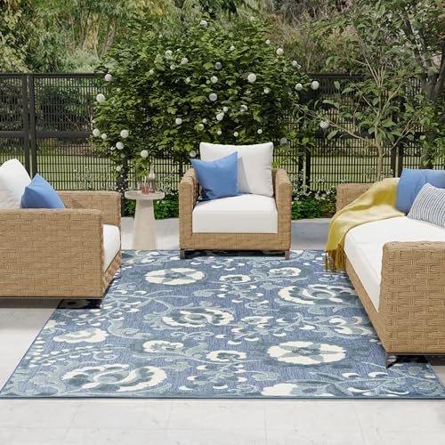 Nourison Home Aloha Blue 9' x 12' Area Rug - Easy Clean, Non Shedding, Bed Room, Living Room, Dining Room, Kitchen (9' x 12') - Image 3