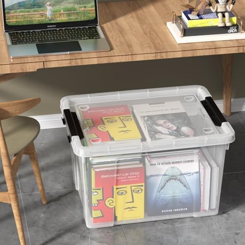 50 Quart Stackable Clear Plastic Storage Box with Wheels, 4-Pack - Image 5