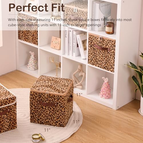 4PCS Storage Cubes with Zipper Lid 11 Inch Decorative Bins Boxes - Image 2