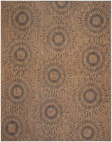 Gertmenian Indoor Outdoor Modern Area Rug - 6x9 Medium, Stain Resistant, Ideal for High Traffic in Living Room, Bedroom, Patio - Geometric, Brown, 32458 by Gertmenian