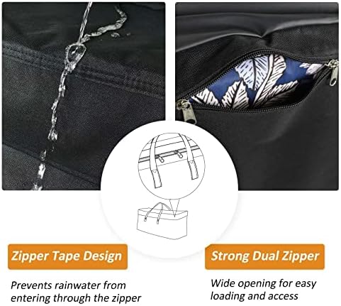 NettyPro Patio Cushion Storage Bags 2 Pack Water-Resistant Extra Large Bag for Outdoor Cushions Heavy Duty Patio Furniture Storage Bag 65 Inch, Black - Image 3