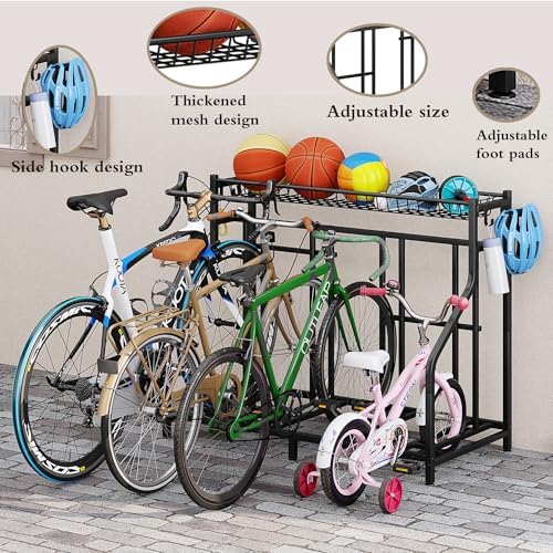 Garage Bike Rack Storage 4 bikes Stand Organizer Adjustable Holds - Image 4