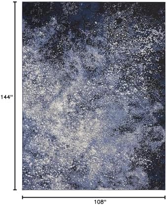 Nourison Home Passion Light Blue Black 9' x 12' Area Rug - Easy Clean, Non Shedding, Bed Room, Living Room, Dining Room, Kitchen (9' x 12') - Image 2