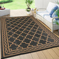 GlowSol Outdoor Rug Waterproof 8x10 ft Reversible Outdoor Plastic Straw Patio Rugs,Foldable Camping Rug with Carry Bag, RV Mat Outside Rugs for Patio,Picnic,Balcony,Deck,Backyard,Pool, Black/Brown by GLOWSOL