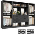 Unikito Closet System, 100" Closet Organizer with Drawers & Mirror, Black by Unikito