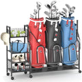 DAOUTIME Golf Bag Storage Rack for Garage with Wheels, Organizer for Golf Bag and Equipment Accessories, Golf Organizer Stand Ideal for Home, Garage, Club, Shed, Basement - Sturdy and Durable (Black) by DAOUTIME