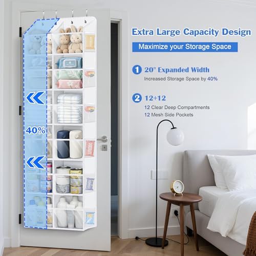 Univivi Over the Door Organizer, 6 Tiers Large Behind Door Storage, White - Image 3