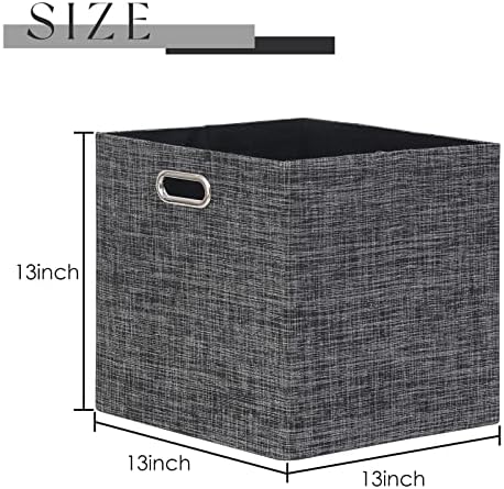 13x13x13 Inch Foldable Cube Storage Bins with Metal Handles, 4 Pack - Image 3