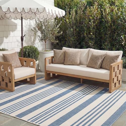 SAFAVIEH Courtyard Outdoor Area Rug 8x11, Beige & Blue CY6062-233 by Unknown