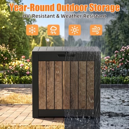 Vixzen 35 Gallon Deck Boxes Outdoor Waterproof, Lockable Resin Storage Box with lid for Furniture Cushions, Weatherproof Containers Outside Storage Boxes for Garden Patio Pool Tools(Black Cherry) - Image 4