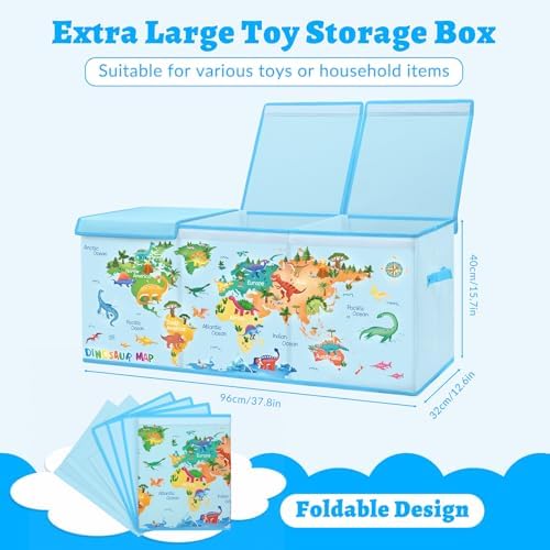 decalsweet Large Toy Box Collapsible Chest Organizer with Flip Lid for Kids - Image 2