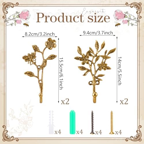4 Pack Vintage Bird Hooks for Wall Decorative Hooks,5.5 to 6.1 in - Image 2