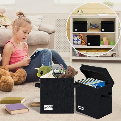 5 Pack Comic Book Storage Short Box, 11.8" X 9.8" X 7.8", Holds 100-120 Collection Book, Heavy Duty Comic Collection Gift Bin Container Holder Shelf (Black) - Image 6
