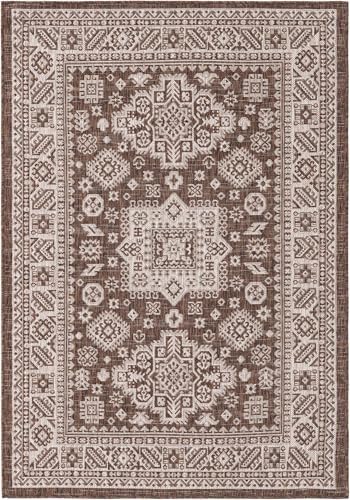 Rugs.com - Outdoor Aztec Rug – 4' 1 x 6' 1 Brown Indoor/Outdoor Rug Washable Stain-Resistant Area Rug for Patios, Decks, and Porches - Image 3