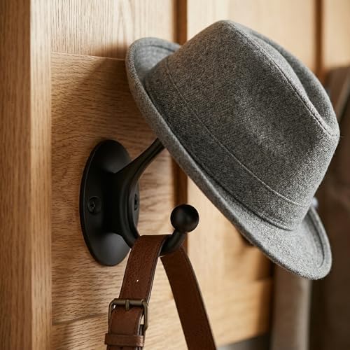 BOZWELL Matte Black Towel Hook Heavy Duty Wall Hooks Hanger Coat Hook Robe Hook Bathroom Wall for Livingroom Bedroom Kitchen Closet 6 Pack YG03 - Image 3