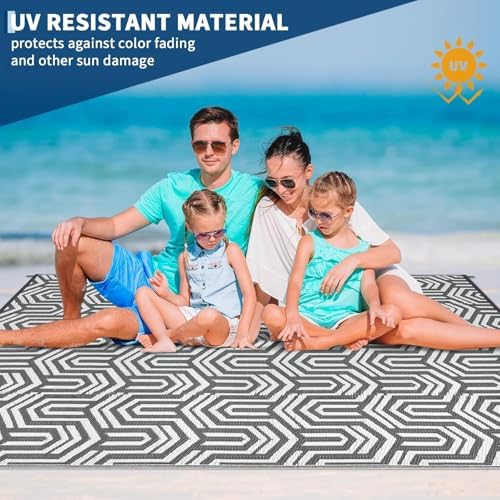 GAOMON Outdoor Rug 9x12 ft Waterproof Reversible Patio Rug - Image 5