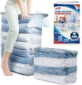 TAILI 12 Pack Cube Vacuum Storage Bags, Jumbo Size(31x40x15 inch), Clear by TAILI