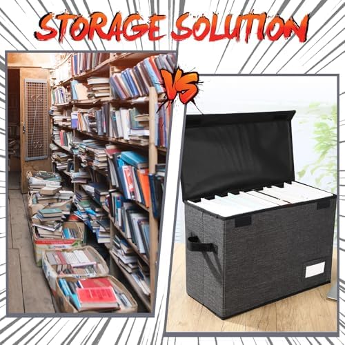 Chuangdi 6 Pcs Comic Book Storage Boxes,Charcoal Gray - Image 6