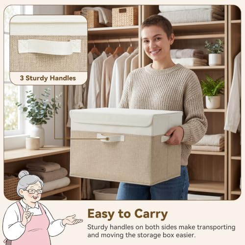 GRANNY SAYS Memory Keepsake Storage Box, Fabric Storage Bins with Lids - Image 4