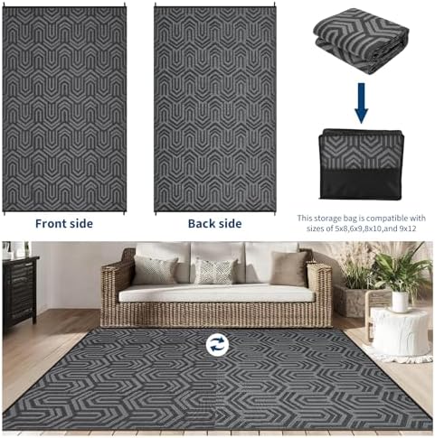 GAOMON Outdoor Rug 8x10 ft Waterproof Reversible Patio Rug - Image 3
