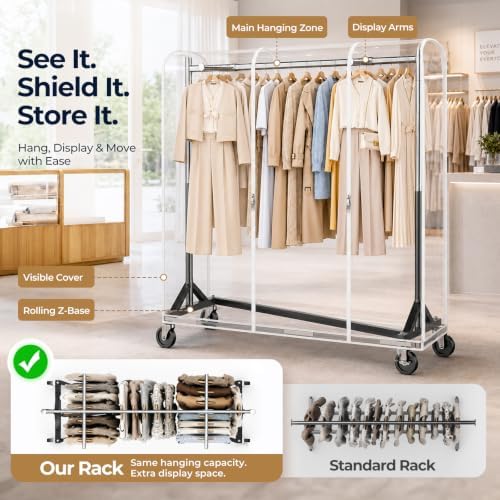 HOKEEPER Z Rack for Clothes with Cover Load 500 LBS with Display Arms - Image 2
