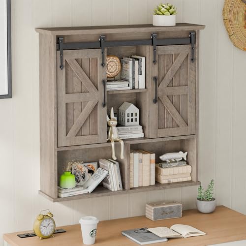 Vabches Bathroom Wall Cabinet, Farmhouse Medicine Cabinet, Washed Oak - Image 6