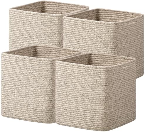 joybest 13inch Cube Storage Bins, Cotton Rope Woven Organizer Basket by joybest