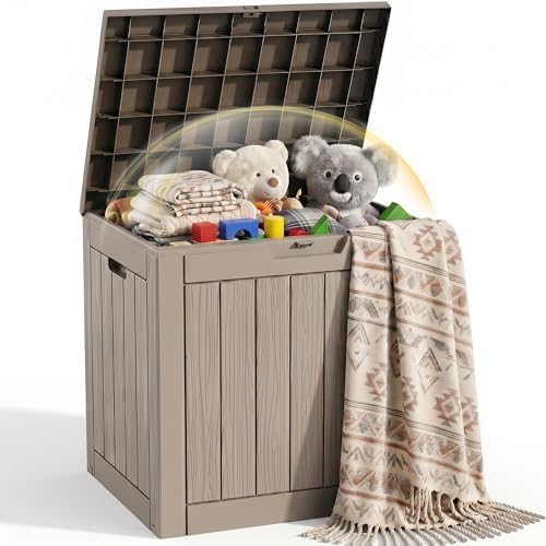 EFU Outdoor Storage Box 40 Gallon Deck Box, Waterproof Resin, Grey by EFU