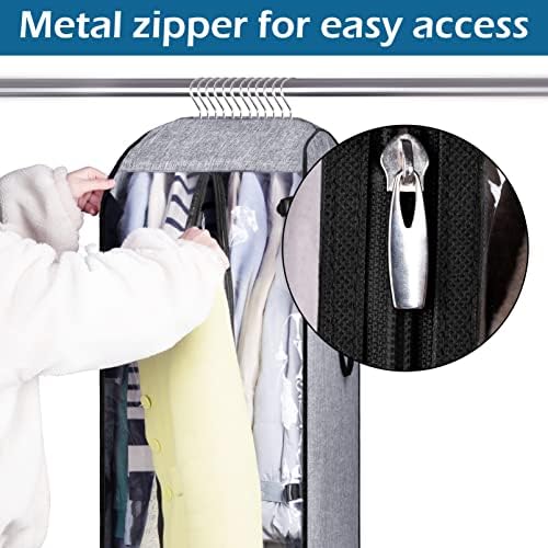 MISSLO Hanging Garment Bags for Travel Suit Bags for Closet Storage 50" Moving Bags for Clothes Dress Cover for Coat, Jacket, Shirt, Clothing (Pack of 3) - Image 5