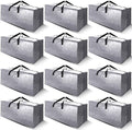 Cosy Family 12 Pack Heavy Duty Moving Bags with Backpack Straps - Strong Handles & Zippers, Storage Totes For Space Saving, Fold Flat, Alternative to Moving Box (X-Large-Set of 12, Silver) by Cosy+Family