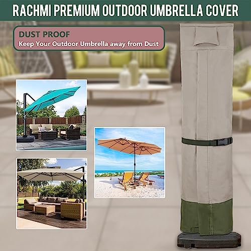 Rachmi 600D Extra-large Cantilever Offset Umbrella Cover 14-16 Ft, Khaki - Image 4