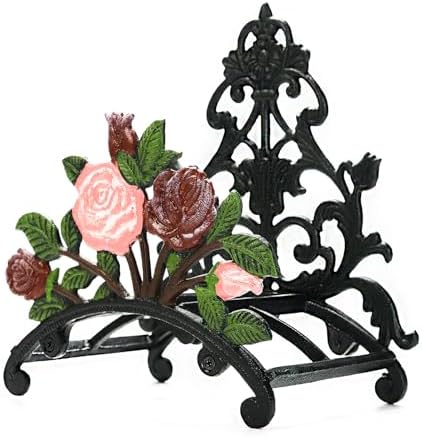 Sungmor Cast Iron Wall Mounted Garden Hose Holder - Hand-Painted Peony Rack by Sungmor